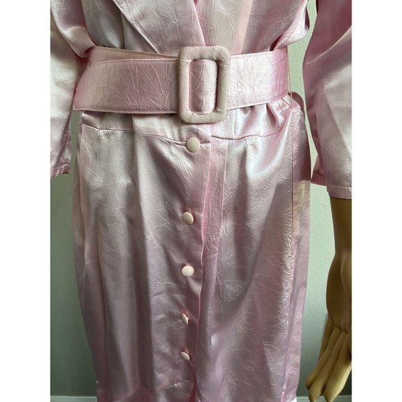 Vintage Fredericks Of Hollywood Long Mermaid Pink Dress Hi Lo Made USA 13 - Picture 5 of 16